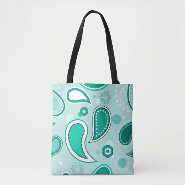 grüne Paisley-Tasche Tasche (Vorderseite)
