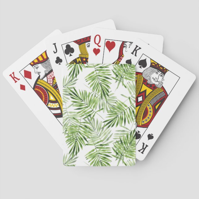 Grüne Palmblätter Spielkarten (Rückseite)