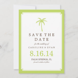 Grüne Palme Hochzeit speichern Sie das Datum Save The Date