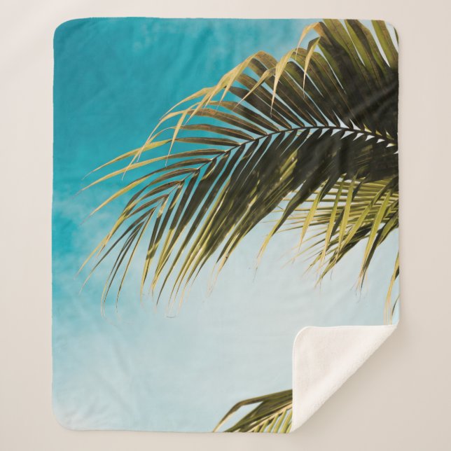 Grüne Palme unter blauem Himmel Sherpadecke (Vorderseite)