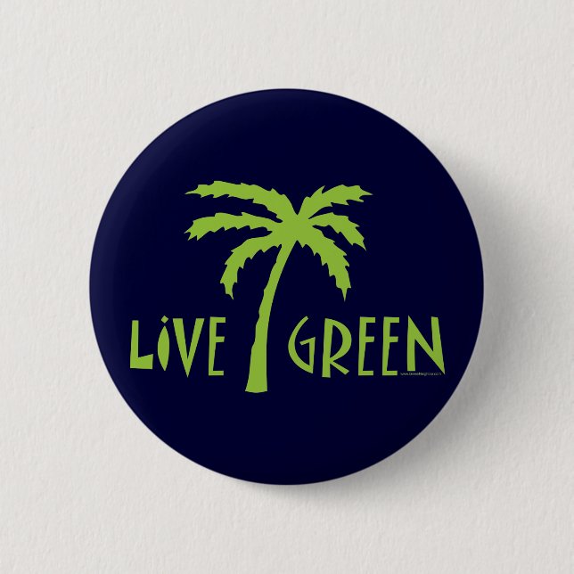 Grüne Palmenbaumumwelt Button (Vorderseite)