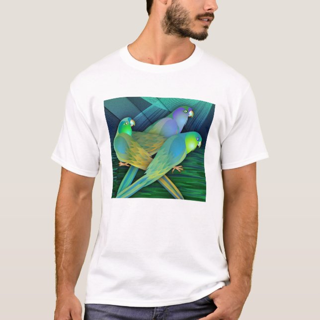 Grüne Papageien T-Shirt (Vorderseite)