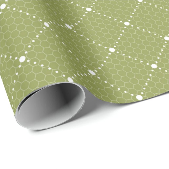 Grüne Pastel Delicate Spitzen Weißgitter Elegant Geschenkpapier (Rolleneckpunkt)