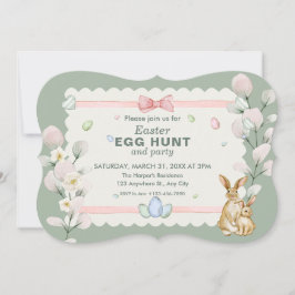 Grüne Pastel Floral Wasserfarbe Ostereier Jagd