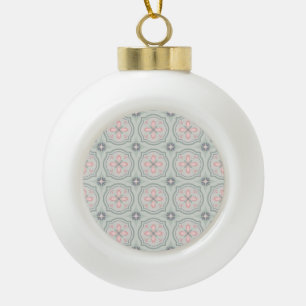 Grüne Pastell-Blumenfliesen Keramik Kugel-Ornament