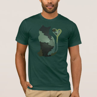 Grüne Patchwork-Camouflagekitty-Katze T-Shirt