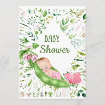 Grüne Pea Baby Dusche Einladung