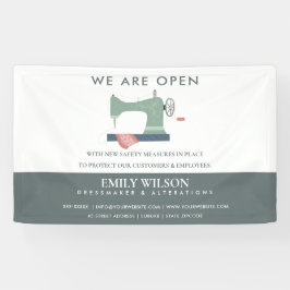 GRÜNE PEACH PINK SEWING MACHINE TAILOR ÖFFNEN BANNER
