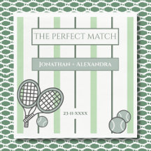 Grüne perfekte Übereinstimmung Tennis-Paare Brautp