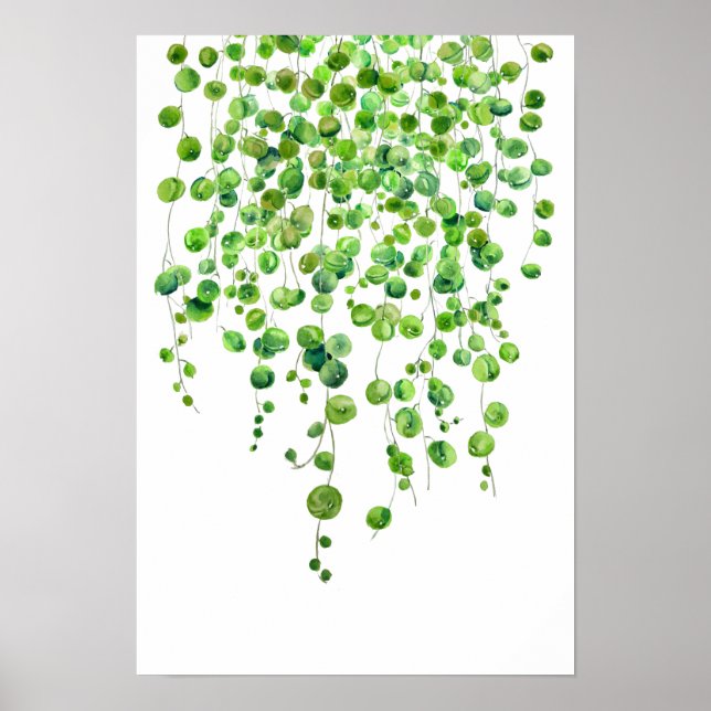 Grüne Perlenwasserfarbe 2020 Poster (Vorne)