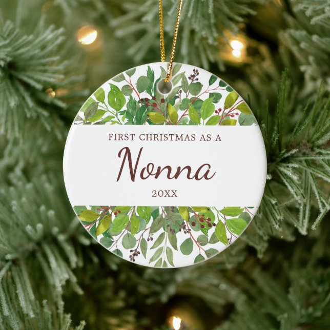 Grüne Personalisiert erste Weihnachtsfeier als Non Keramik Ornament (Baum)