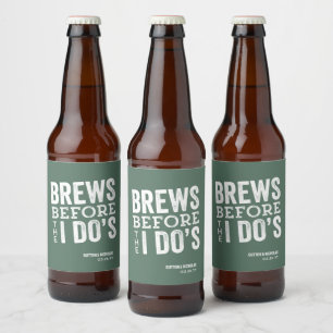 Grüne personalisierte Hochzeitsbrauerei 'Braut vor Bierflaschenetikett