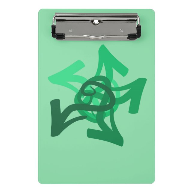 Grüne Pfeile Mini-Zwischenablage Mini Klemmbrett (Vorderseite)