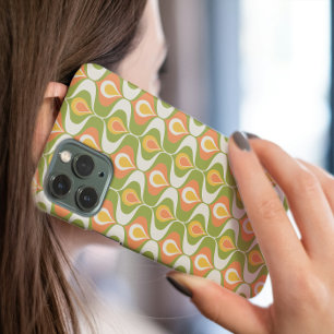 Grüne Pfirsichschmuck Ogee Mitte Jahrhundert Moder iPhone 16 Hülle