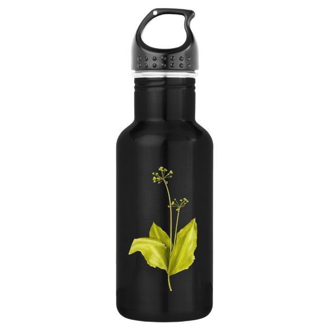 Grüne Pflanze Edelstahlflasche (Vorderseite)