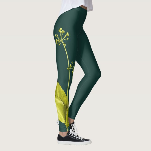 Grüne Pflanze Leggings (Rechts)