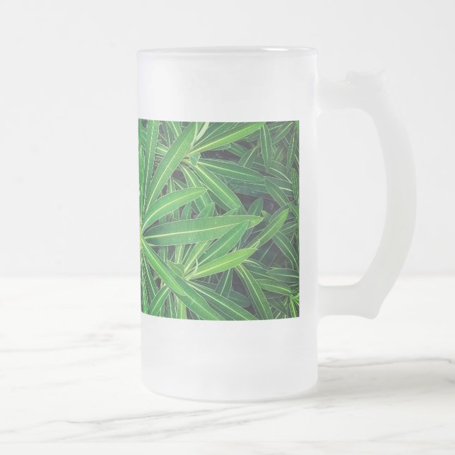 Grüne Pflanze Mattglas Bierglas (Rechts)