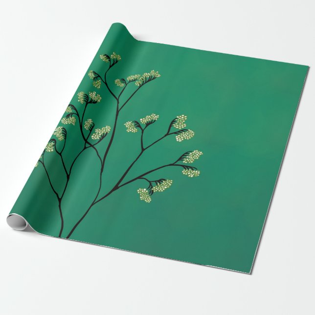 Grüne Pflanze Minimalistisch Botanische Kunst Geschenkpapier (Ungerollt)