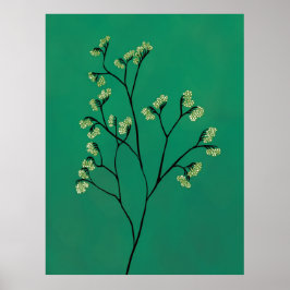 Grüne Pflanze Minimalistisch Botanische Kunst Poster