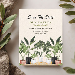 Grüne Pflanzen Hochzeit Save The Date