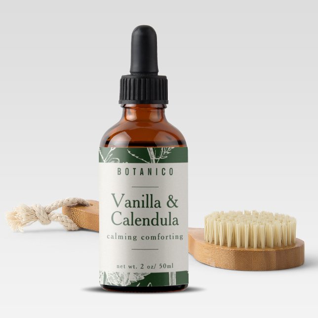 Grüne pflanzliche Bestandteile Naturprodukt (Botanical Sage Green Ingredients Natural Product Label)