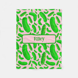 Grüne Pickeln auf weichem rosa Hintergrund Fleecedecke