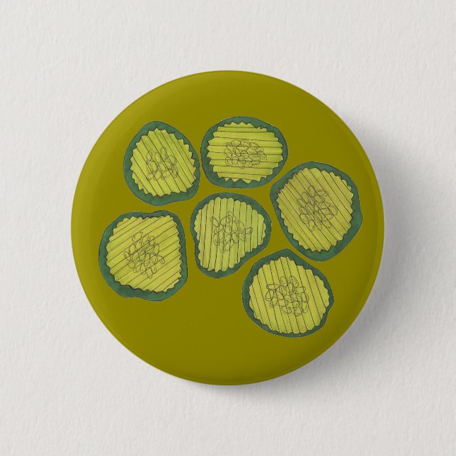 Grüne Pickle Chips Kosher Sweet Dill Pickle Chip Button (Vorderseite)