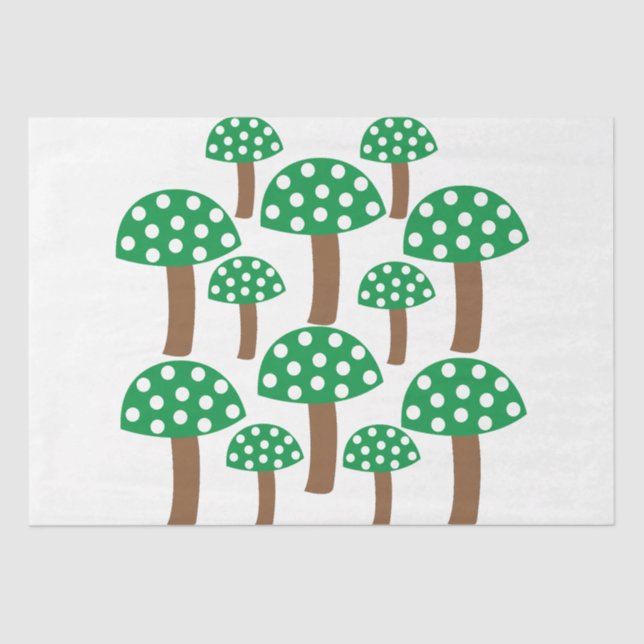 Grüne Pilze Seidenpapier (Vorderseite)