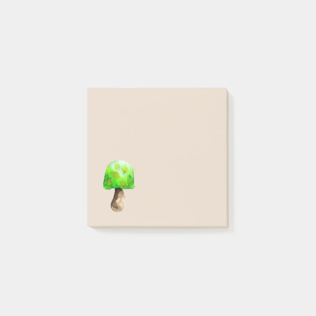 Grüne Pilzfarbe niedliche Pilze Post-it Klebezettel (Vorderseite)