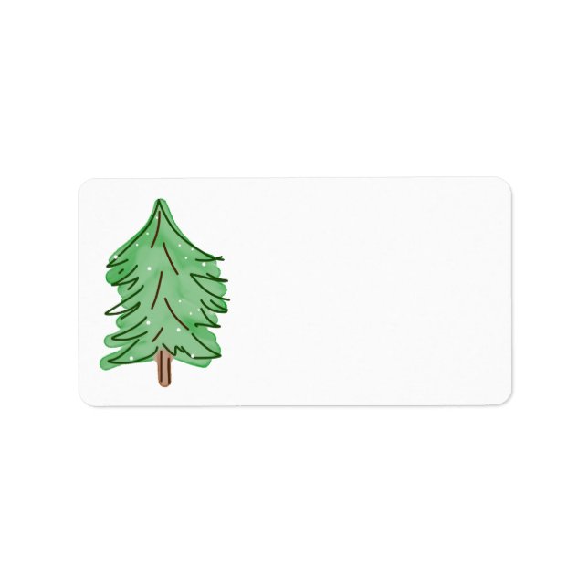 Grüne Pine Tree Blank Adressaufkleber (Vorne)
