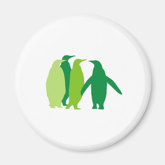 Grüne Pinguine Magnet (Vorne)