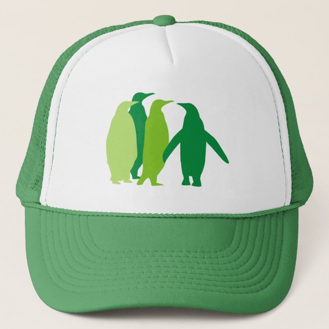 Grüne Pinguine Truckerkappe (Vorderseite)