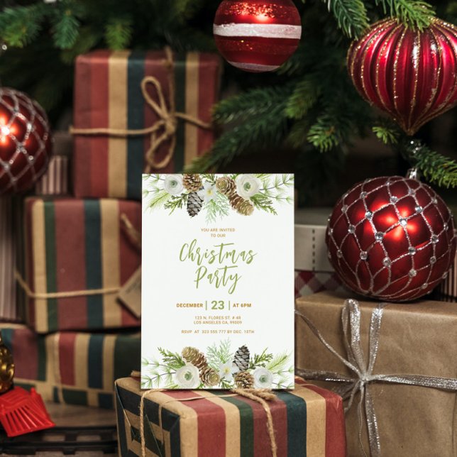 Grüne Pinien Kaminfeuer Einladung (Von Creator hochgeladen)