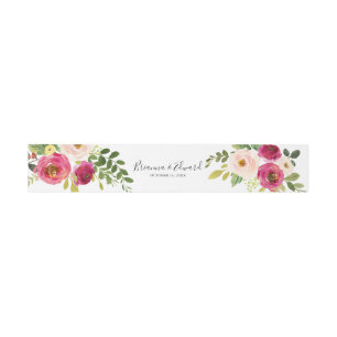 Grüne Pink Blush Blues Hochzeit Einladung Einladungsbanderole