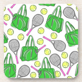 Grüne Pink Tennis Racquet Beutel Beutel Preppy Getränkeuntersetzer