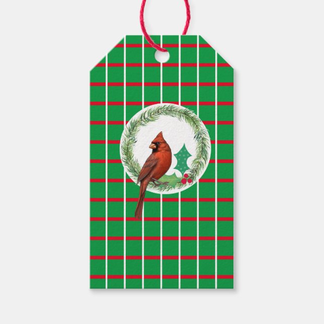 Grüne Plätze mit Geschenktipps in Rot und Weiß Geschenkanhänger (Vorderseite)