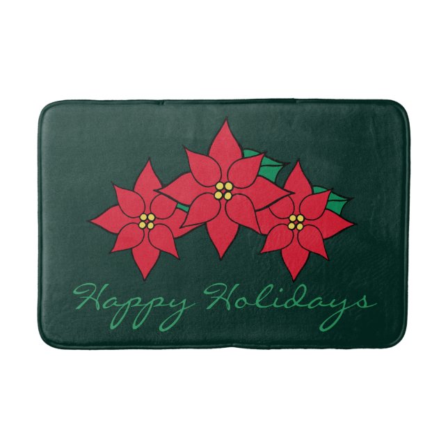 Grüne Poinsettia Badezimmer Rug Dekoration Badematte (Vorderseite)
