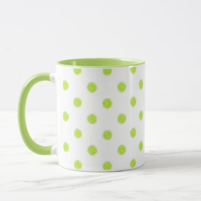 Grüne Polka-Dosen-Tasse Tasse (Links)