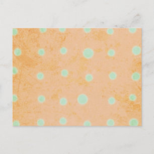 Grüne Polka dots Orange Chic Postkarte