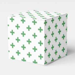 Grüne Polka kreuzt auf Weiß Geschenkschachtel