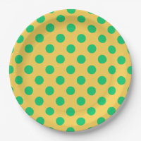 Grüne Polka-Punkte auf Gelb