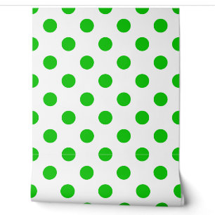 Grüne Polka-Punkte mit weißem Hintergrund Tapete