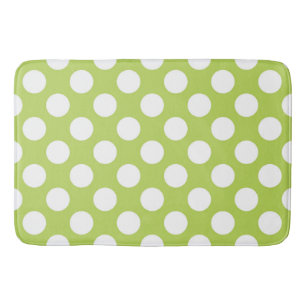 Grüne Polka-Punkte, Polka-Dot-Muster, Punkte, gepu Badematte