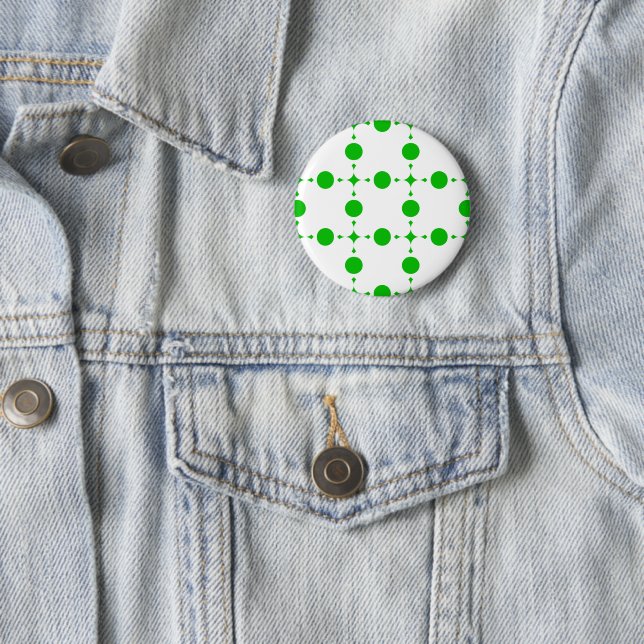Grüne Polka-Punkte, Polka-Dot-Muster, Punkte, gepu Button (Beispiel)