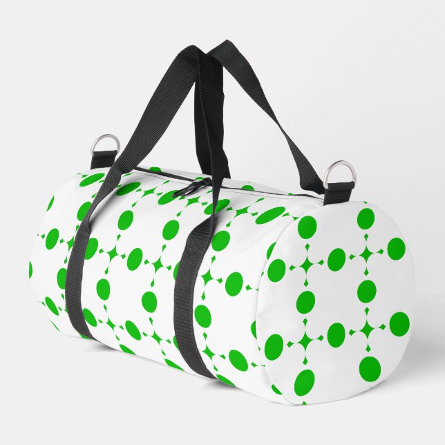 Grüne Polka-Punkte, Polka-Dot-Muster, Punkte, gepu Duffle Bag (Linke Seite)