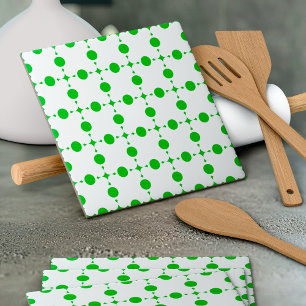Grüne Polka-Punkte, Polka-Dot-Muster, Punkte, gepu Fliese