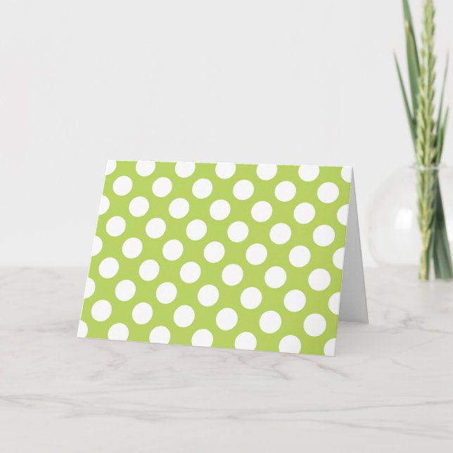 Grüne Polka-Punkte, Polka-Dot-Muster, Punkte, gepu Karte (Vorderseite)