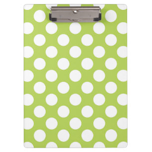 Grüne Polka-Punkte, Polka-Dot-Muster, Punkte, gepu Klemmbrett