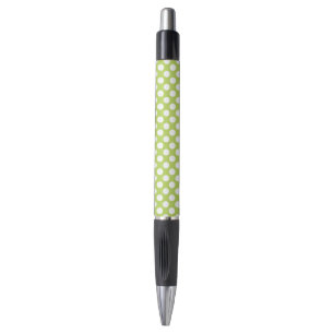 Grüne Polka-Punkte, Polka-Dot-Muster, Punkte, gepu Kugelschreiber