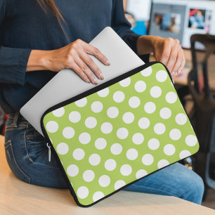 Grüne Polka-Punkte, Polka-Dot-Muster, Punkte, gepu Laptopschutzhülle